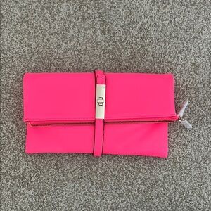 NWOT Vibrant Pink Clutch Bag w Crossbody Strap